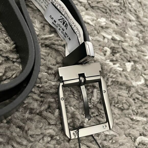 NWT Zara Reversible Men’s Leather Belt - Picture 3 of 9